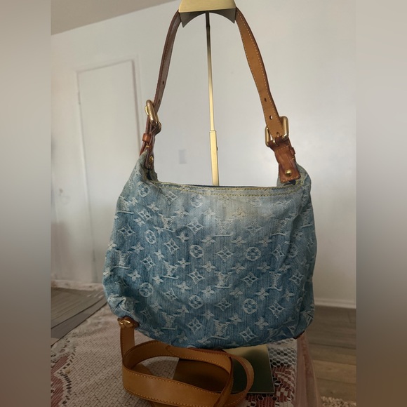 LOUIS VUITTON Denim and Brown Designer Shoulder Bag - Picture 2 of 12